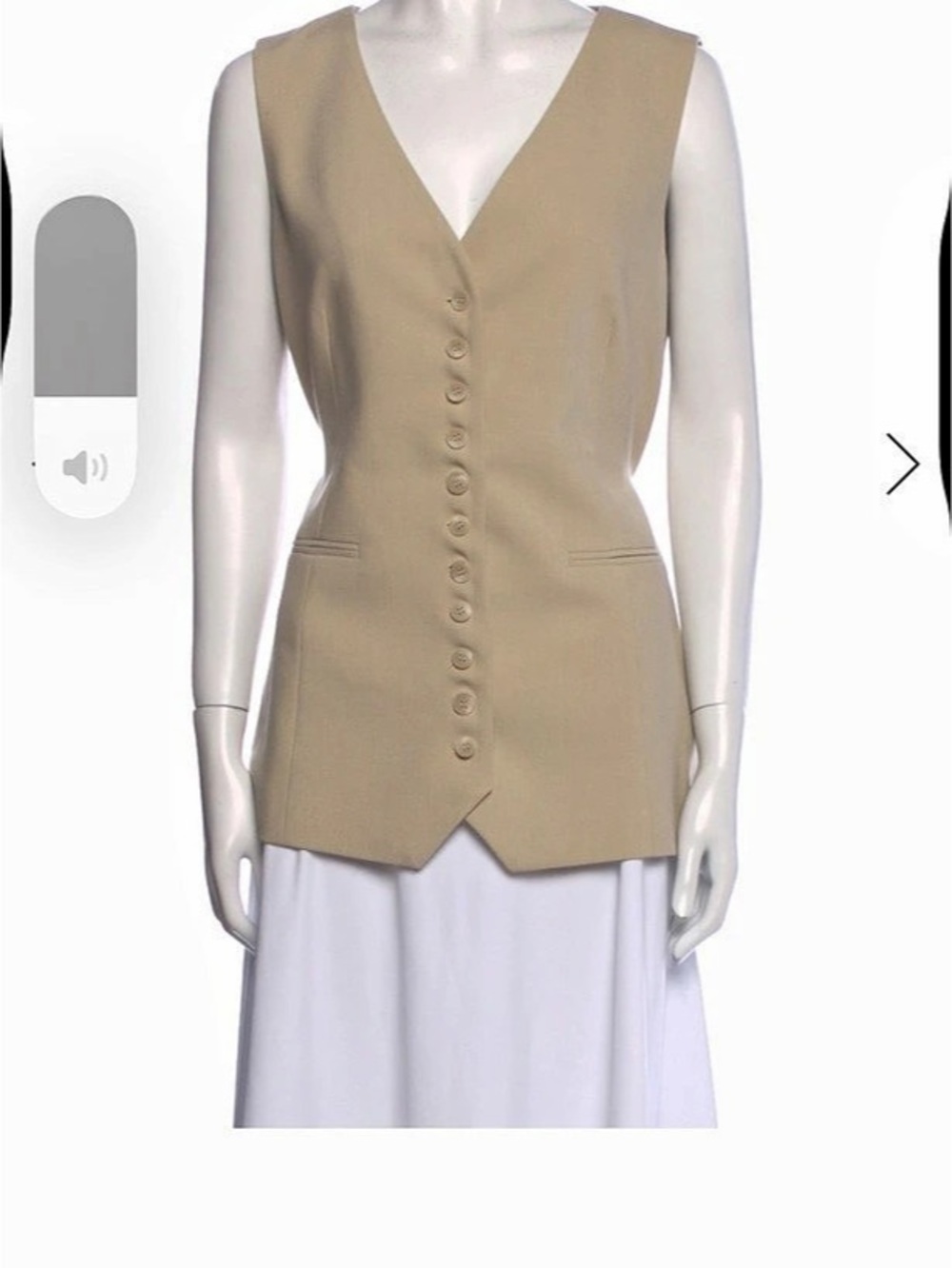 DISSH Women's Button Front Vest in beige Like New
